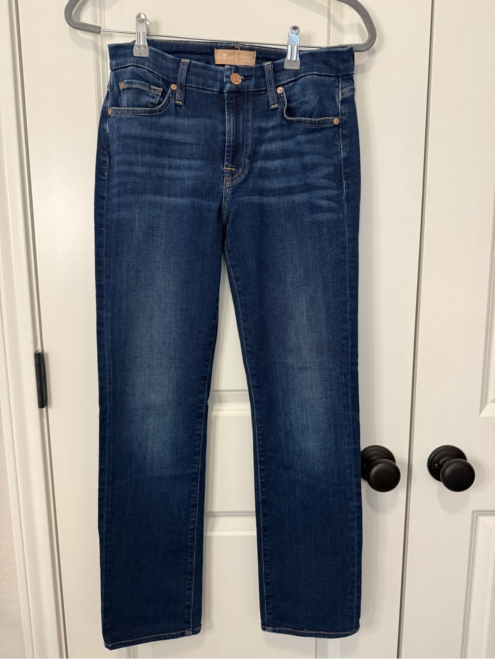 7 For All Mankind Dark Wash Kimmie Straight Leg Jeans - Size 28
